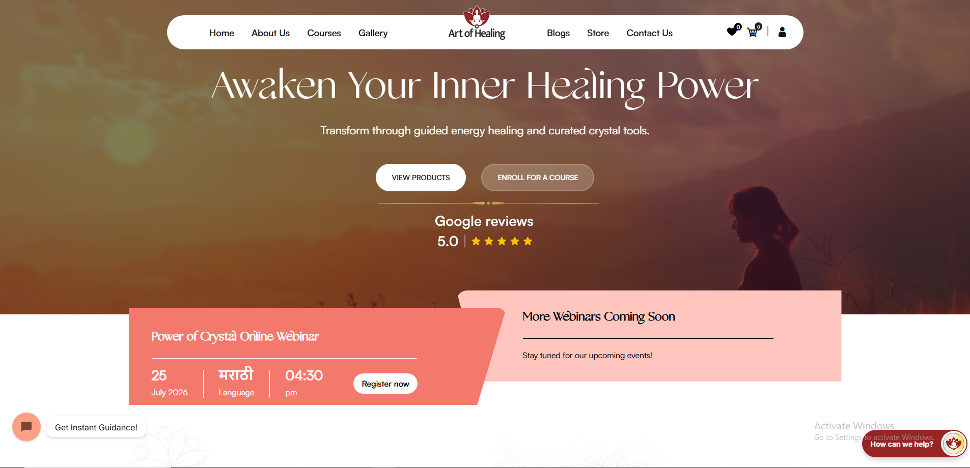 Art of Healing website preview