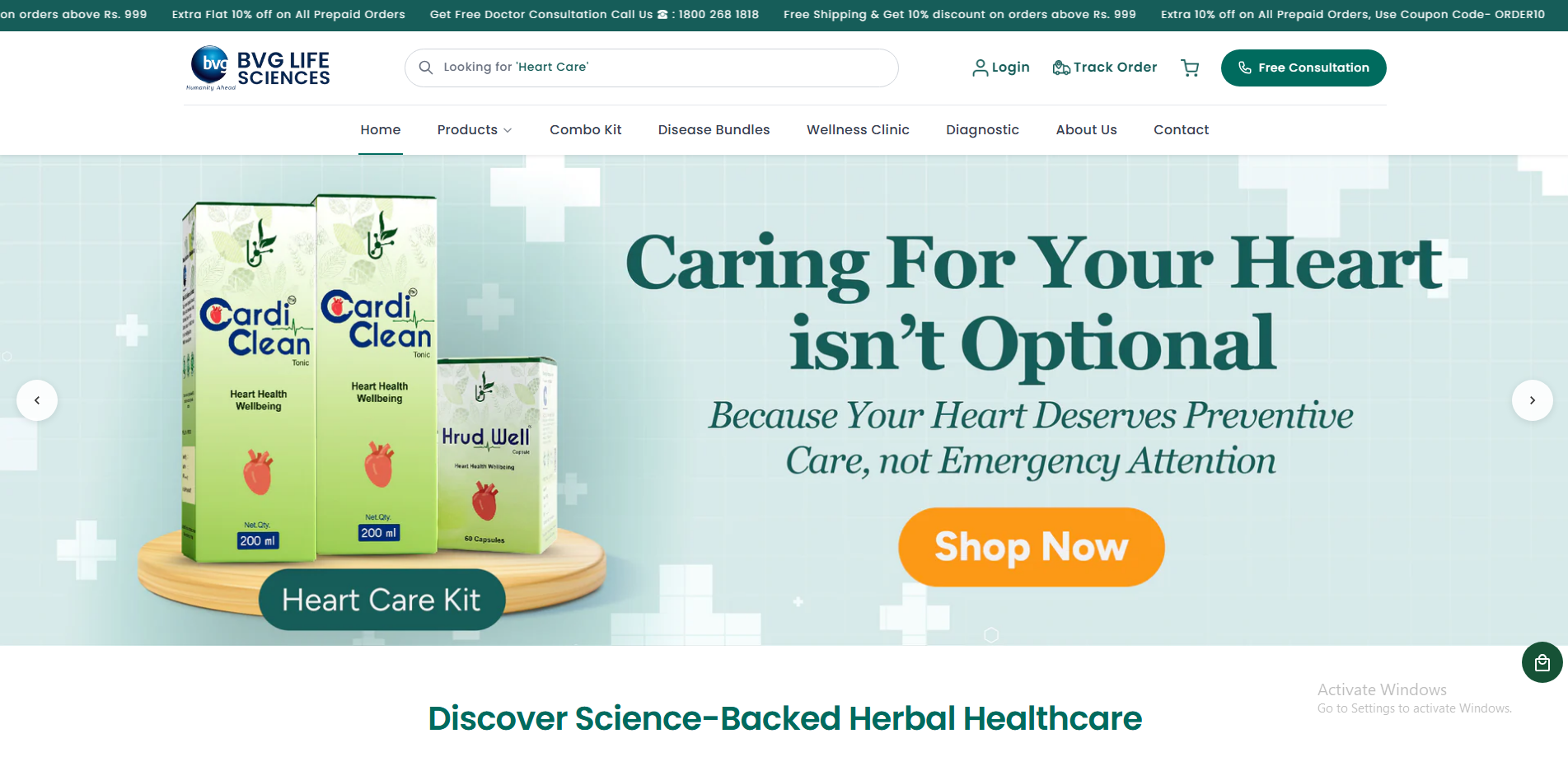 BVG Life Sciences website preview